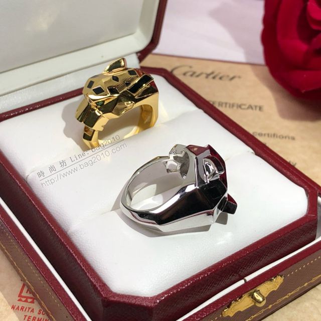 Cartier飾品 亞金材質 卡地亞機械豹戒指 澳洲進口綠寶石  zgk1249